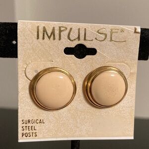 Impulse Gold and Cream Earrings